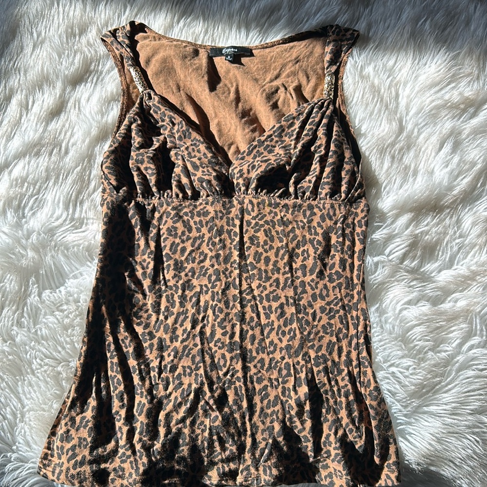 Express cami top leopard print